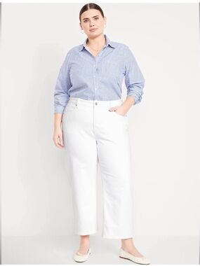 NWT! Old Navy Extra High-Waisted Wide-Leg Crop Jeans - Blue - Size 20